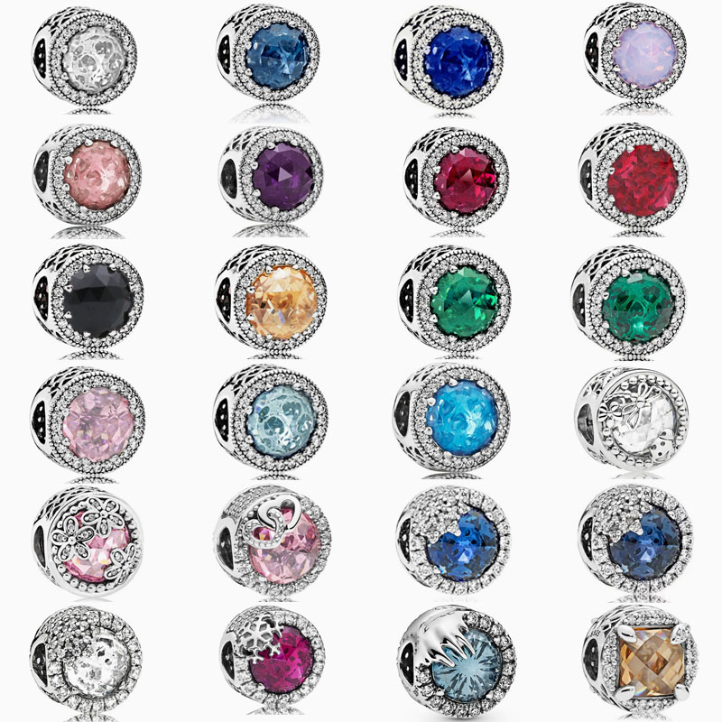 pan luxuryreplica cat's eye beads 925 sterling silver color love blue red beads DIY accessories loose beads