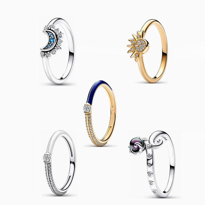 pan  luxuryreplica 925 Sterling Silver Red Riding Book Same-style pan  luxuryreplica Sun Moon Ring for Women