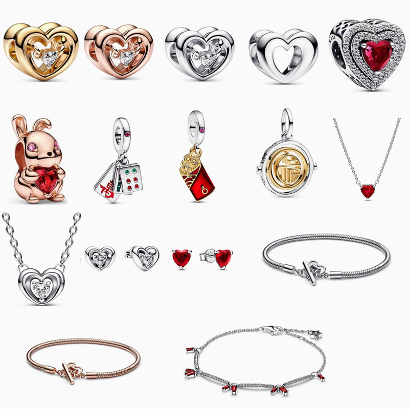 pan luxuryreplica Good Luck Ping An Rabbit Fu to 666 Red Envelope Drum Bead Pendant One Gun and Red Bracelet Sterling Silver