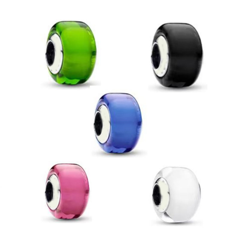 pan  luxuryreplica Alex Uncle White Mini Glass String Black Blue Green Pink 925 Silver Beads