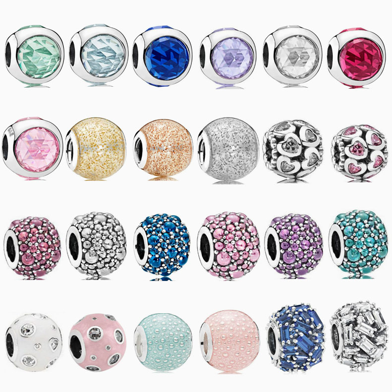 Factory direct pan luxuryreplica 925 silver three-sided beads series bubble carved elegant hanging beads DIY accessories