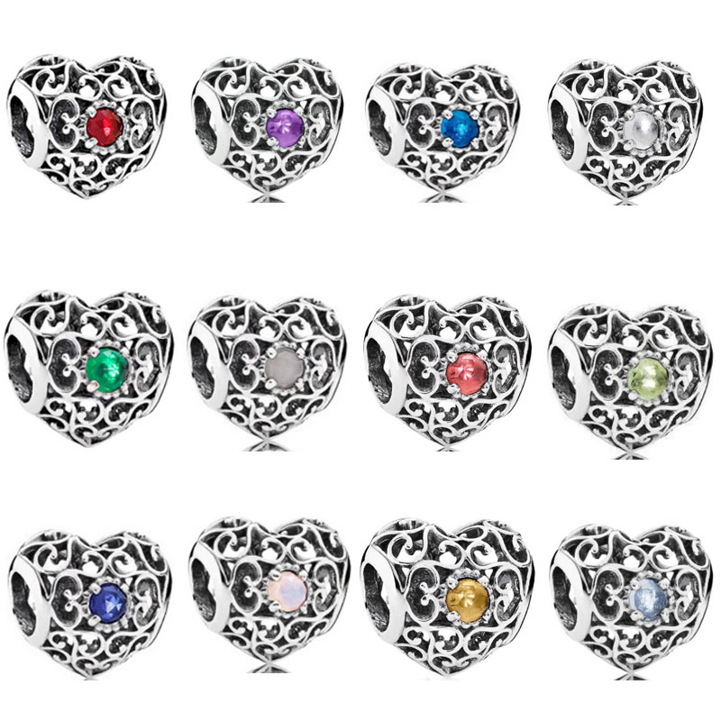 Factory direct pan luxuryreplica 925 silver twelve love-shaped series color love hanging beads DIY accessories