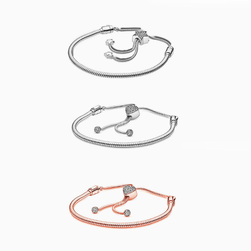 Factory direct pan luxuryreplica 925 silver pavé love five-pointed star adjustable bracelet basic bracelet for girlfriend