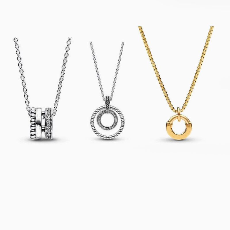 pan luxuryreplica Necklace 925 Silver Pearle and Beaded Pendant Necklace Beaded Three-in-One Necklace Base Clavicle Chain