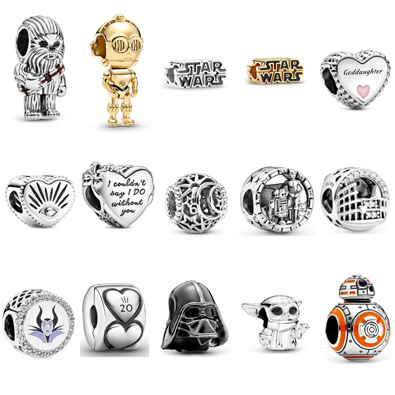 Factory Outlet pan luxuryreplica 925 Silver Planet Series Black Wushu Baby Fixing Clip Pendant Hanging Beads