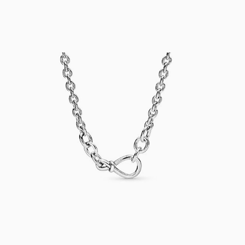 Factory direct pan  luxuryreplica 925 sterling silver mother's day eternal symbol necklace girlfriend gift DIY basic chain