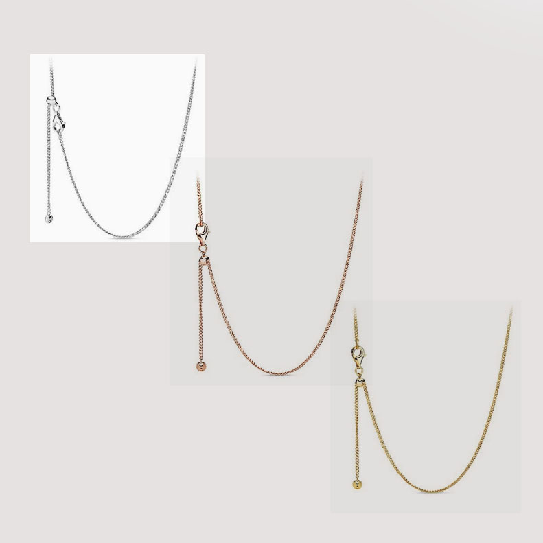 Factory direct pan luxuryreplica 925 sterling silver rose gold simple adjustable necklace DIY basic clavicle chain