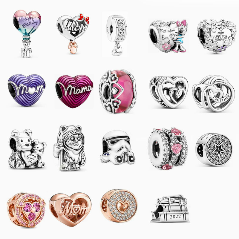 Factory Outlet pan luxuryreplica 925 Silver Mother's Day Happy Birthday Hot Air Balloon Spread Love-shaped Beads