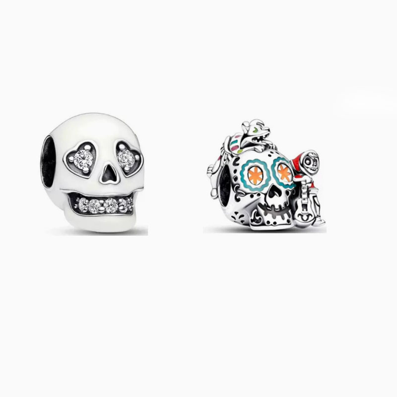 Factory direct pan luxuryreplica 925 sterling silver Halloween luminous skull beads for foreign trade