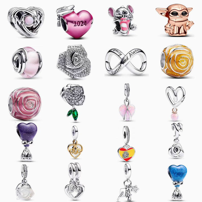 pan  luxuryreplica 925 Sterling Silver New Rose Stuart Mother's Day Collection Eternal Bead Pendant