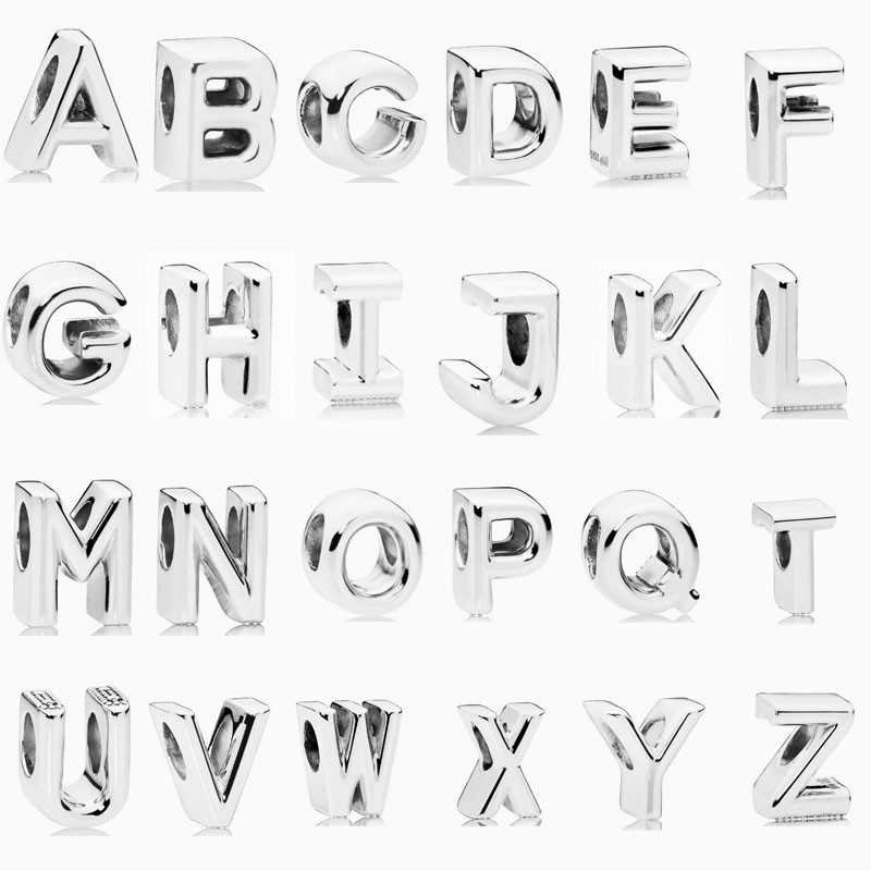 pan luxuryreplica 925 sterling silver beads twenty-six English letters beaded DIY accessories loose beads