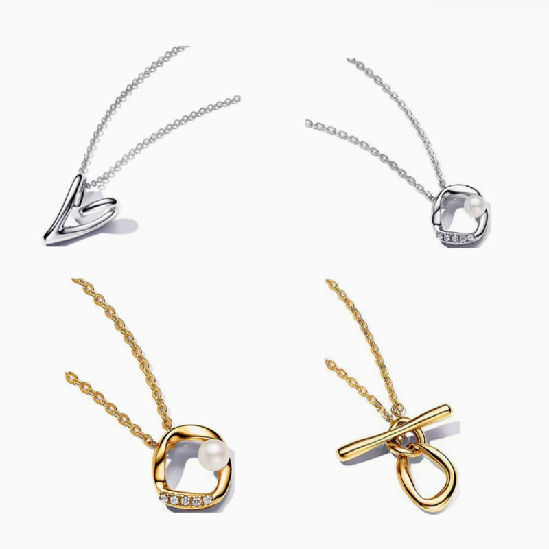 pan luxuryreplica 925 sterling silver new silver gold pearl necklace female foreign trade primary source