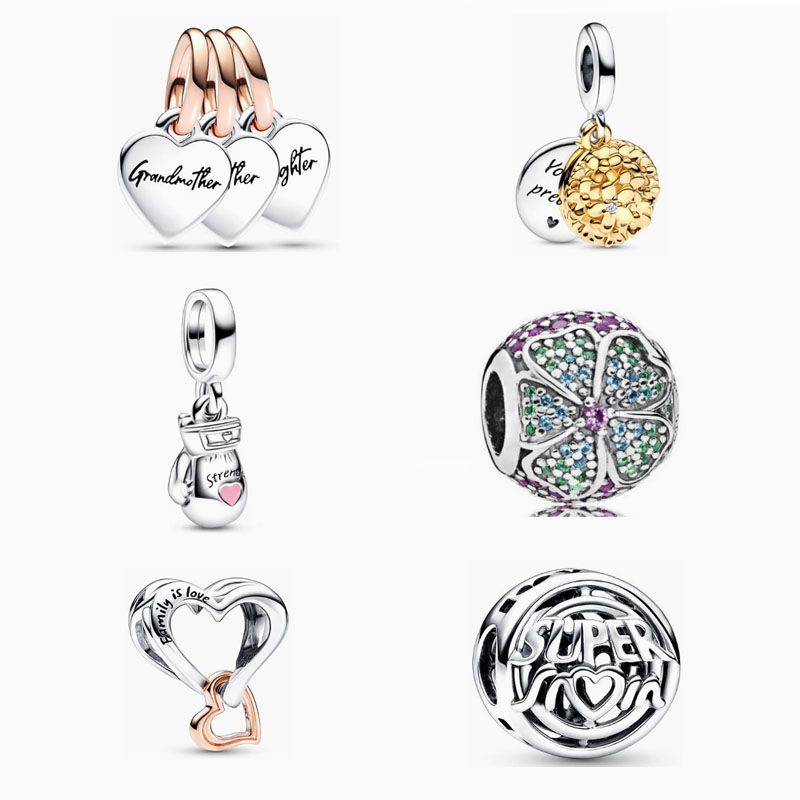 Source factory pan luxuryreplica beads new 925 sterling silver beaded pendant bracelet diy accessories