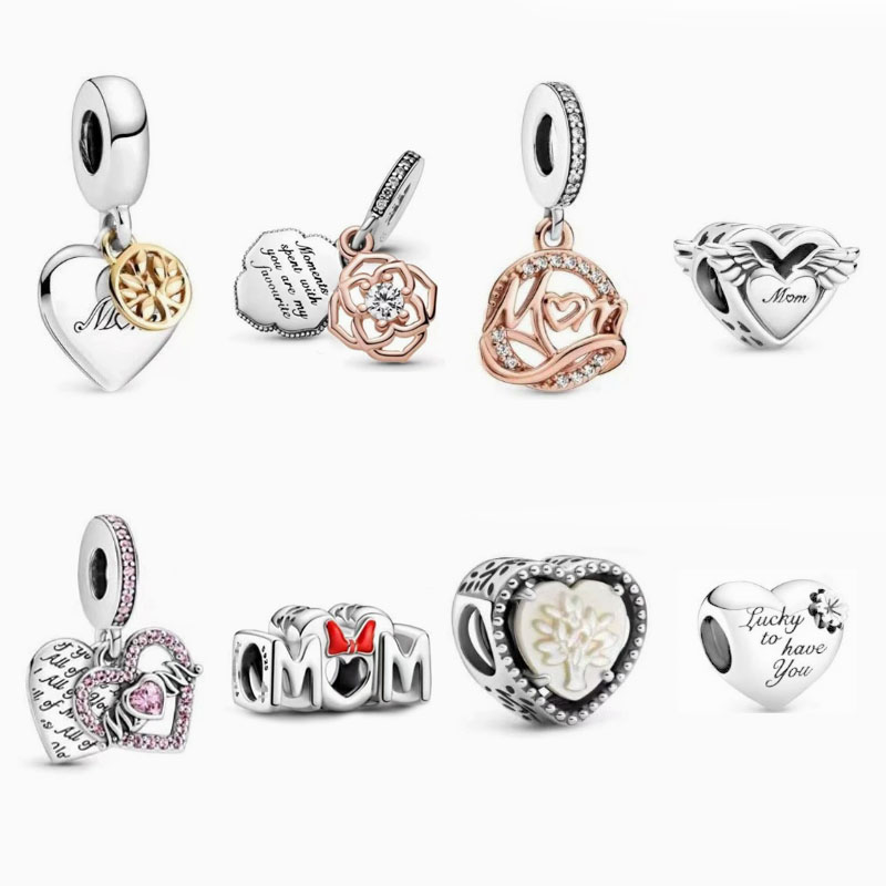 pan  luxuryreplica beads mother's day new two-color family tree beads DIY loose beads hanging beads cross-border supply 925 pure