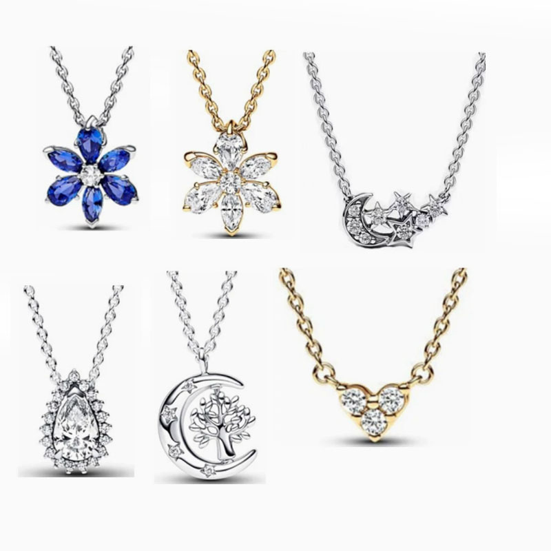 pan luxuryreplica Necklace 925 Sterling Silver Love Snow Pear Necklace New Foreign Trade Hot Sale Clavicle Chain