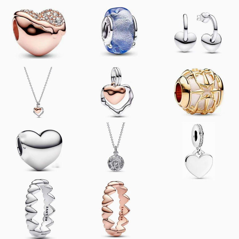pan  luxuryreplica beads new love string ornaments rose gold pavé love two-in-one pendant 925 silver Tanabata gift