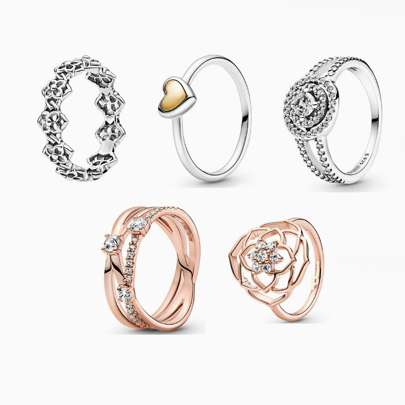 pan luxuryreplica Ring Mother's Day Series Rose Gold Pair Pair Ring 925 Sterling Silver Love Ring Finger for Women