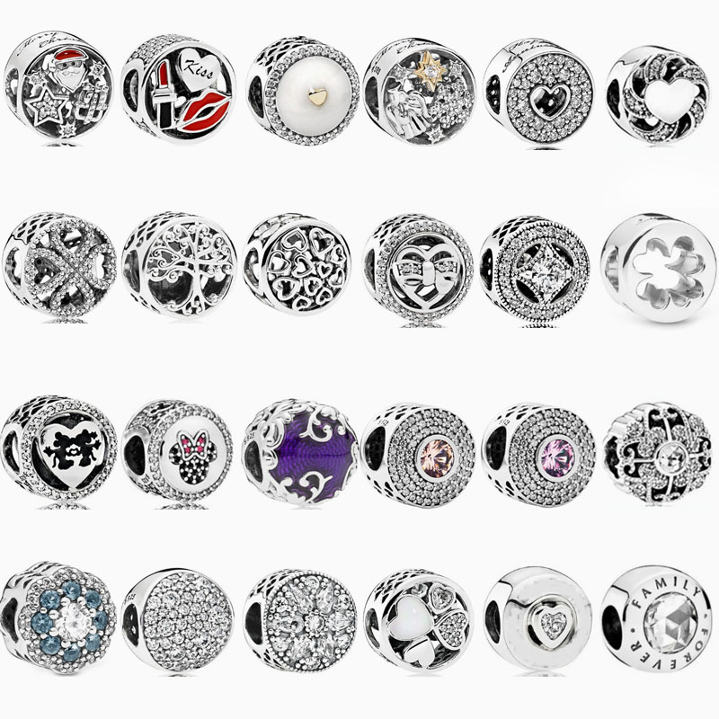 Factory direct pan luxuryreplica 925 sterling silver four-leaf clover lipstick tree love hollow hanging beads DIY accessories beads