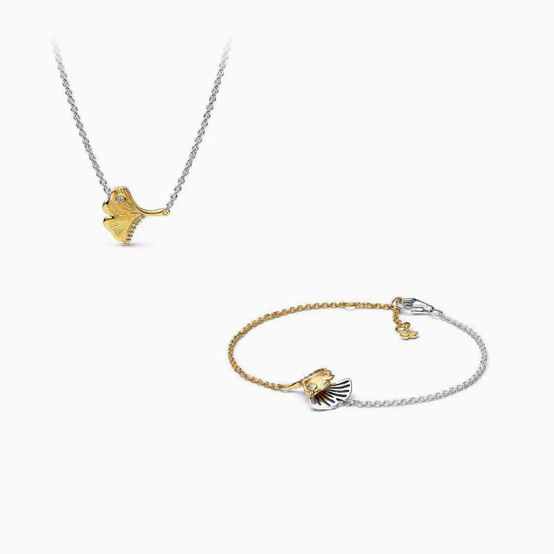 Factory direct pan luxuryreplica 925 sterling silver necklace new ginkgo dancing bracelet ginkgo leaf design bracelet