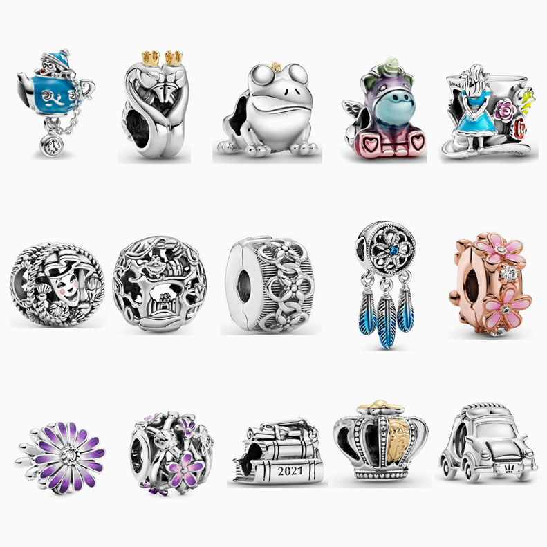 pan luxuryreplica Beads Colorful Rainbow Unicorn Bruno Blue Dream Catcher Purple Pink Daisy Beads