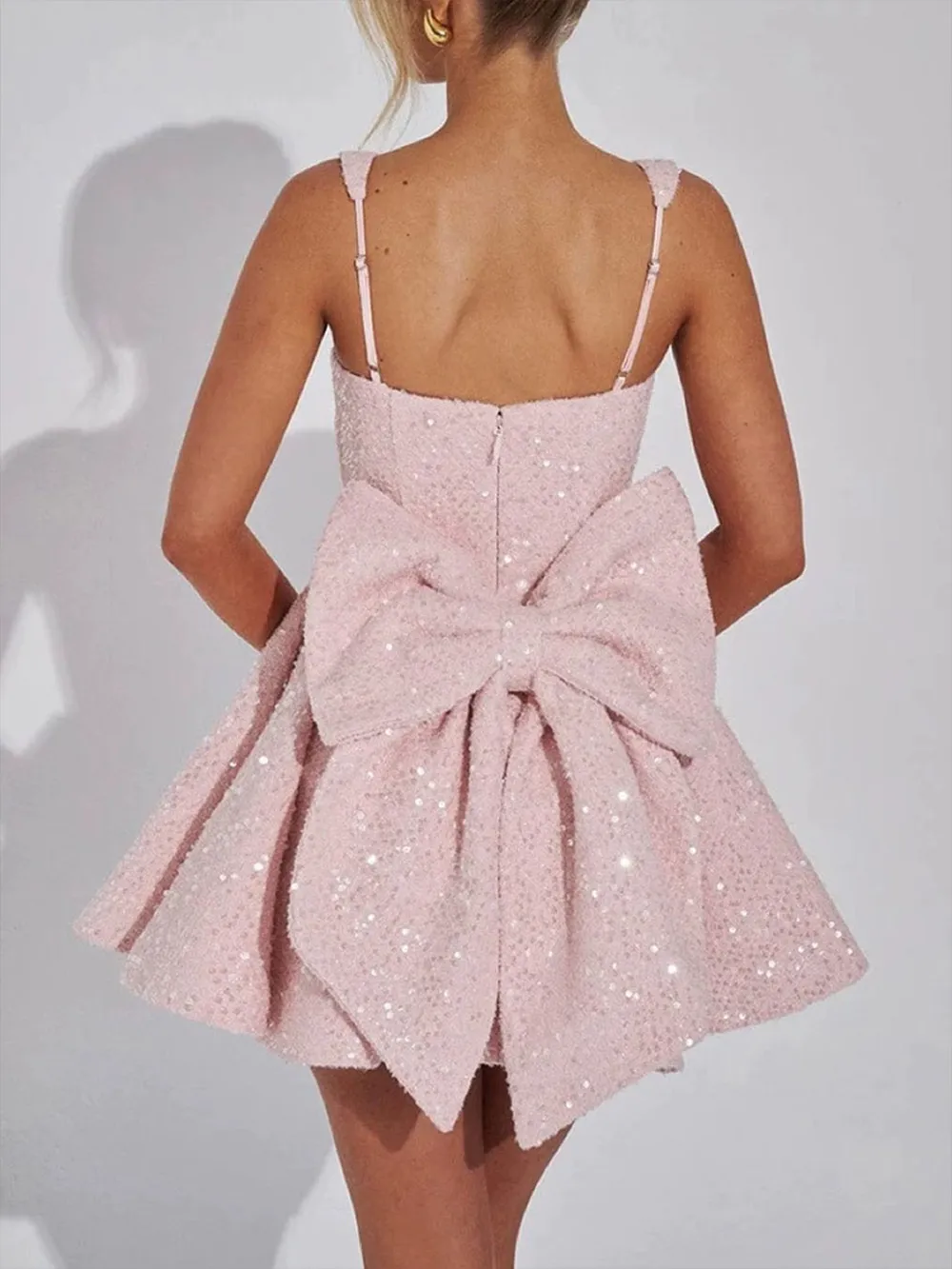 Elegant Square Neck A-Line Mini Dress