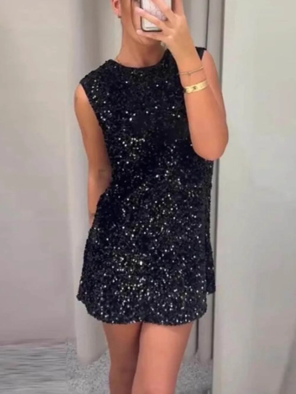 Sequined Tie-Back Bows Party Mini Dress