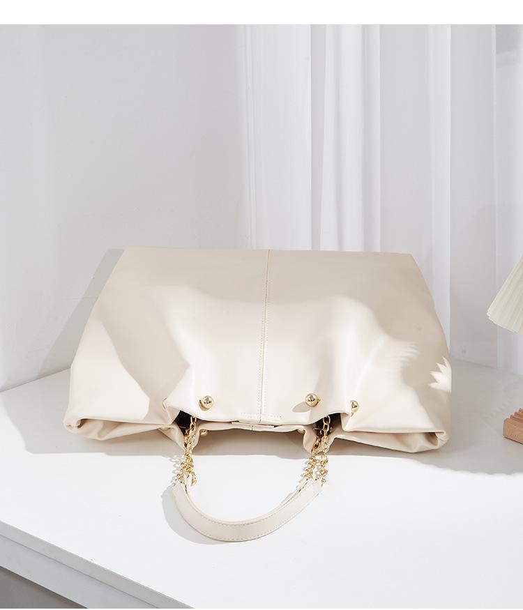 Women's Bag 2022 New Tide Soft Leather Tote Bag Large Capacity Small Texture College Students Class Portable Shoulder Bag