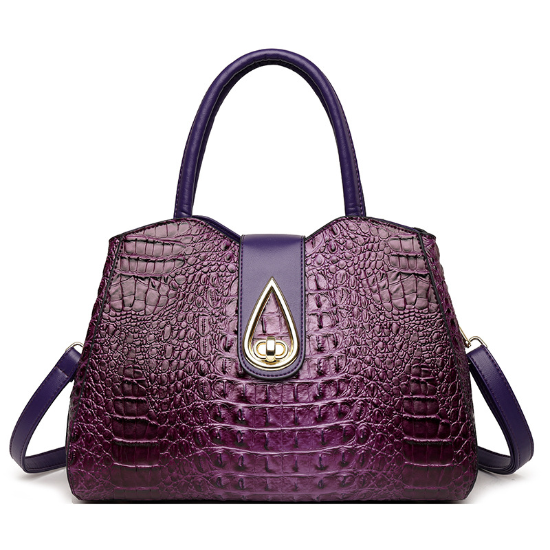 Crocodile Embossed Fashion Simple Middle-aged Mother Portable Shoulder Bag