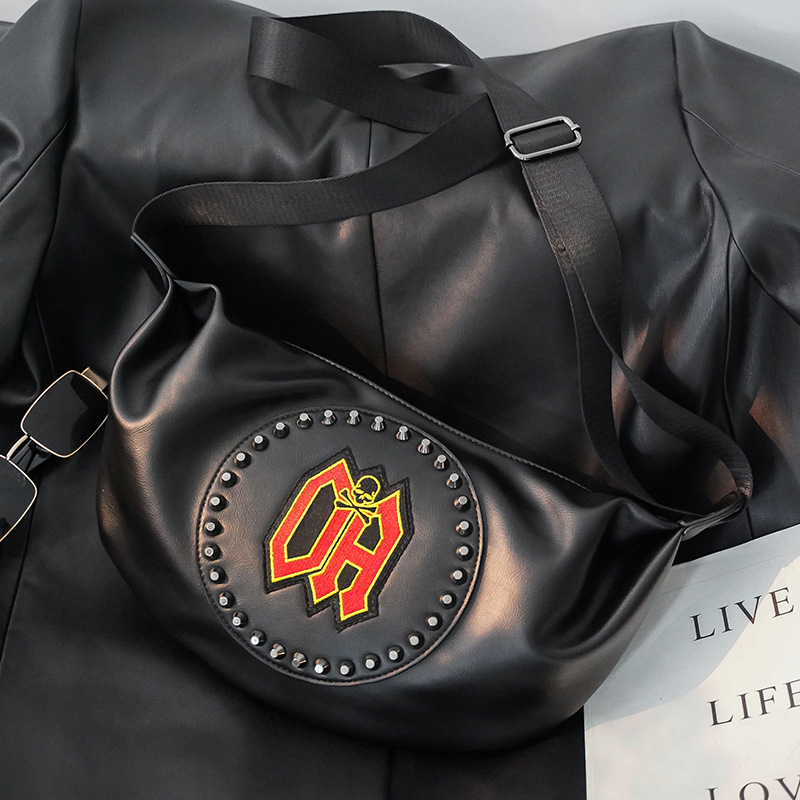 Fashion Fashion Men Leisure Sports Outdoor Rivet Riding Bag