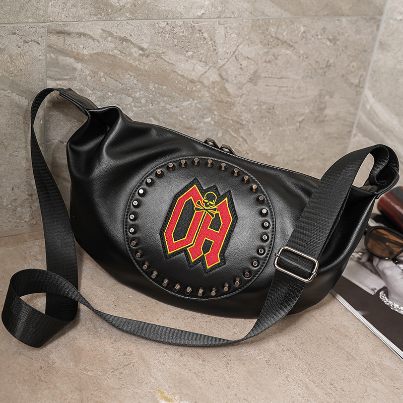 Fashion Fashion Men Leisure Sports Outdoor Rivet Riding Bag