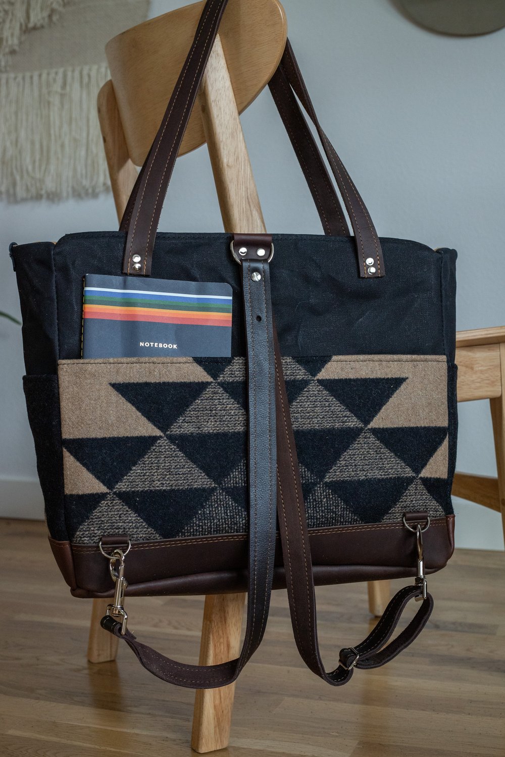 UNISEX DIAPER BAG LARGE TOTE IN GEOMETRIC THUNDERBIRD
