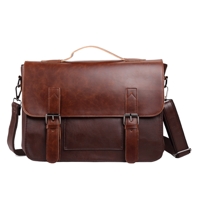 Men's Retro Fashion Casual One-shoulder Crossbody Briefcase