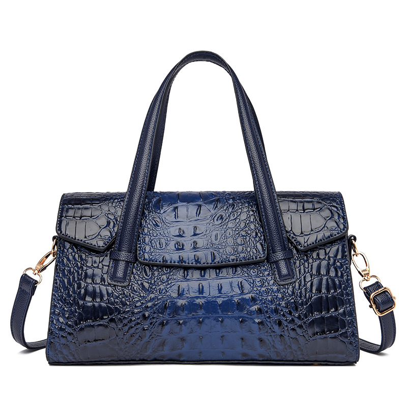 Ladies Fashion Crocodile Large Shoulder Crossbody Tote