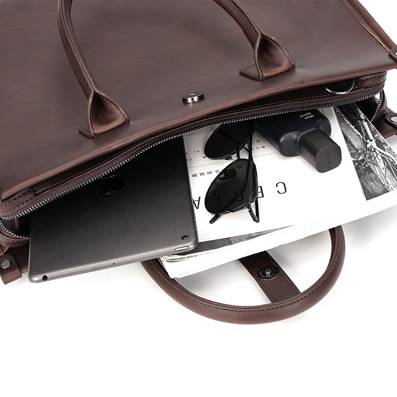 Men's Casual Retro Business Trip Shoulder Cross Briefcase