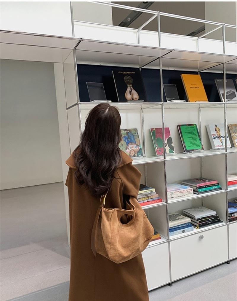 Suede Armpit Bag Women's Handbag Simple Baguette Retro Shoulder Messenger Bag