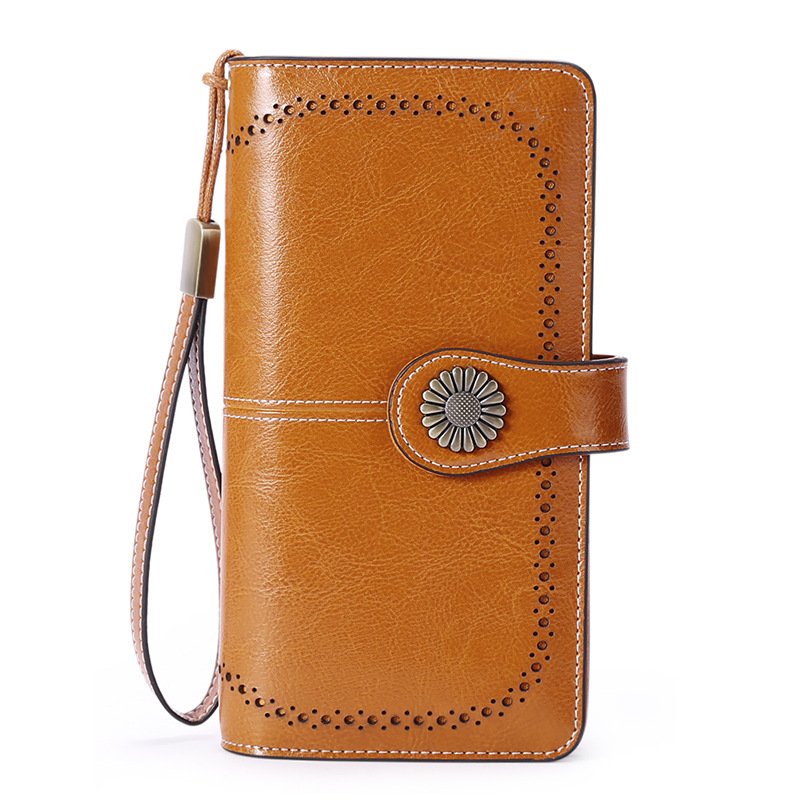 Long Zip Leather Ladies Wallet