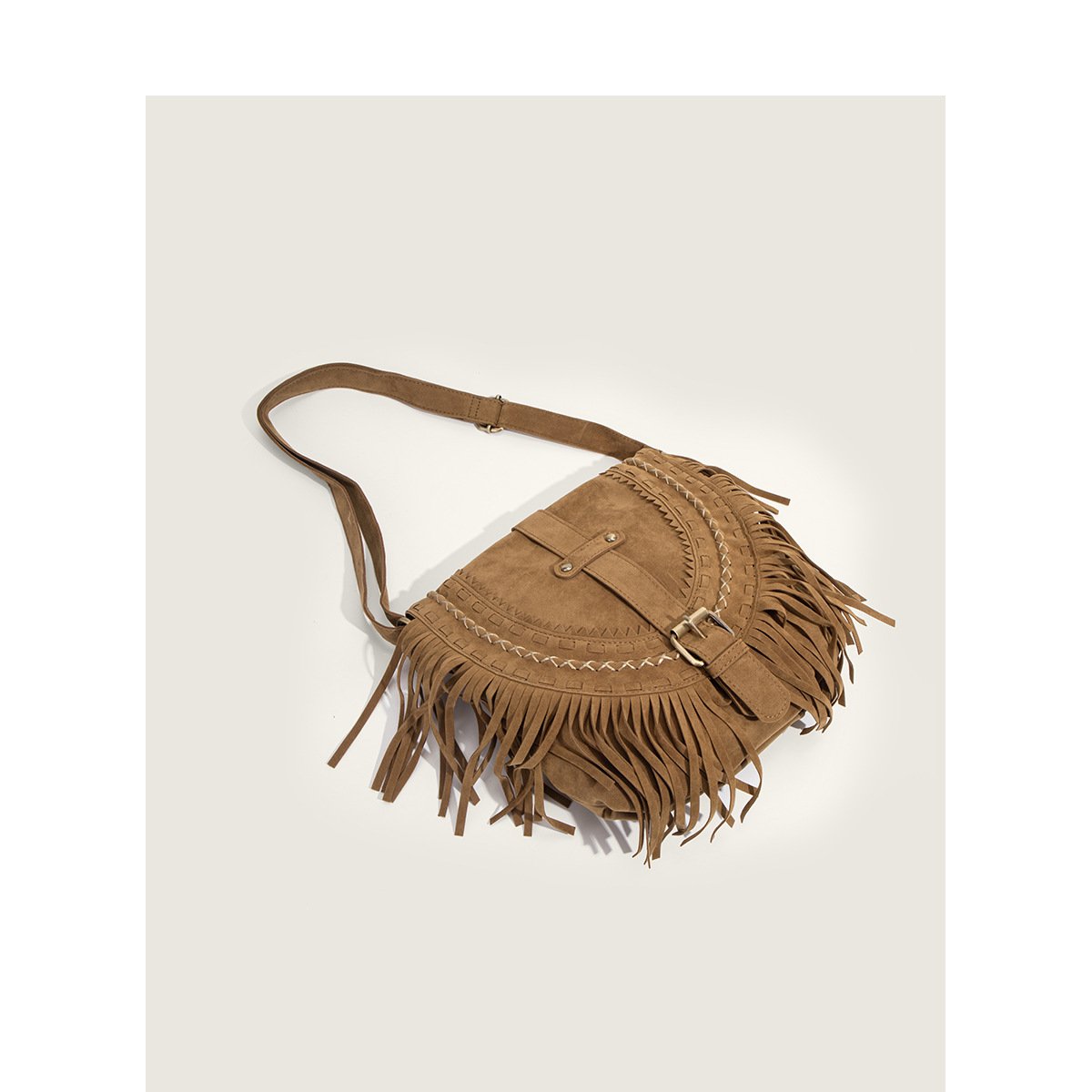 Women's Tassel Bag Women's Retro Khaki National Style Messenger Bag