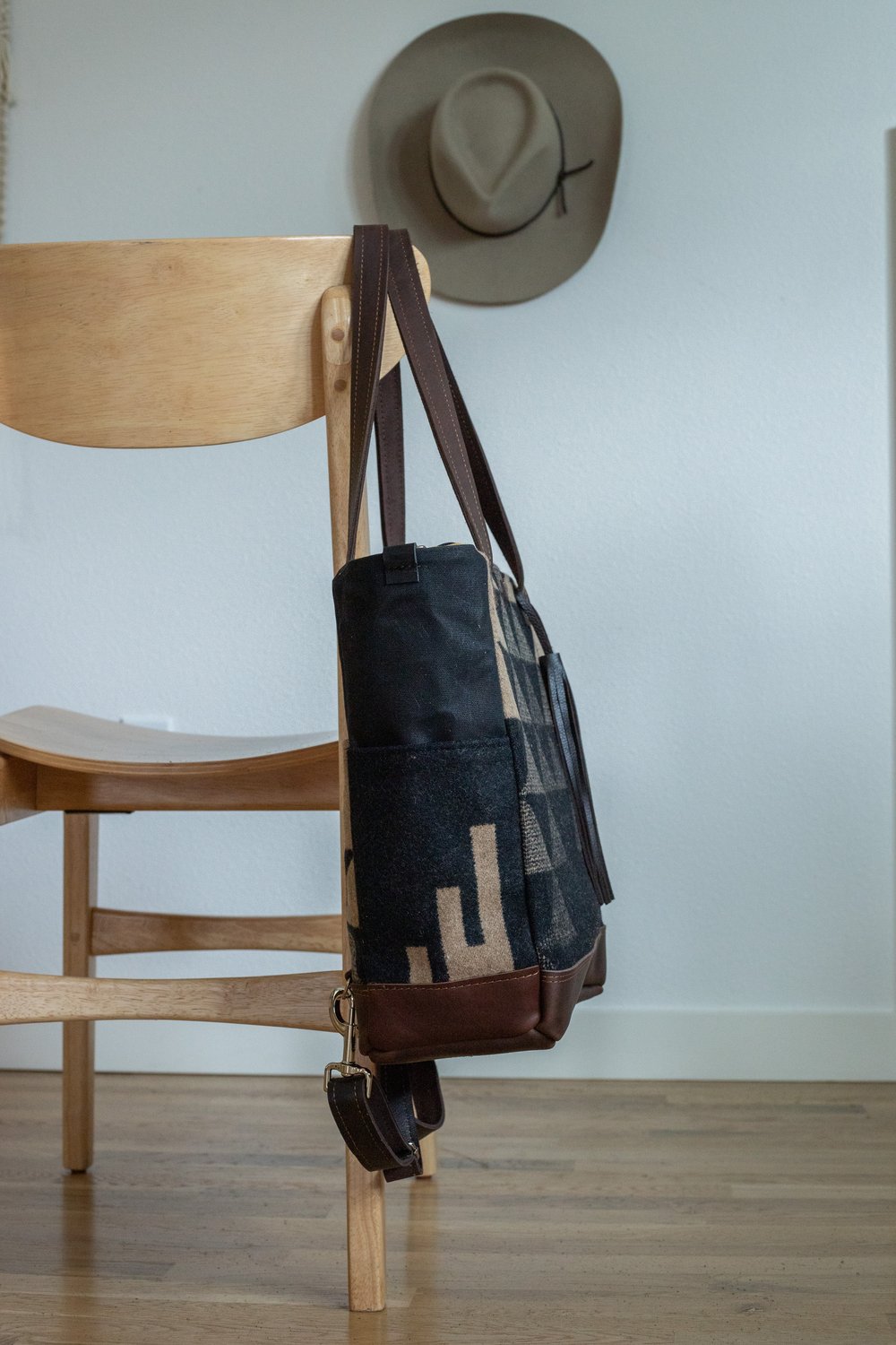 UNISEX DIAPER BAG LARGE TOTE IN GEOMETRIC THUNDERBIRD