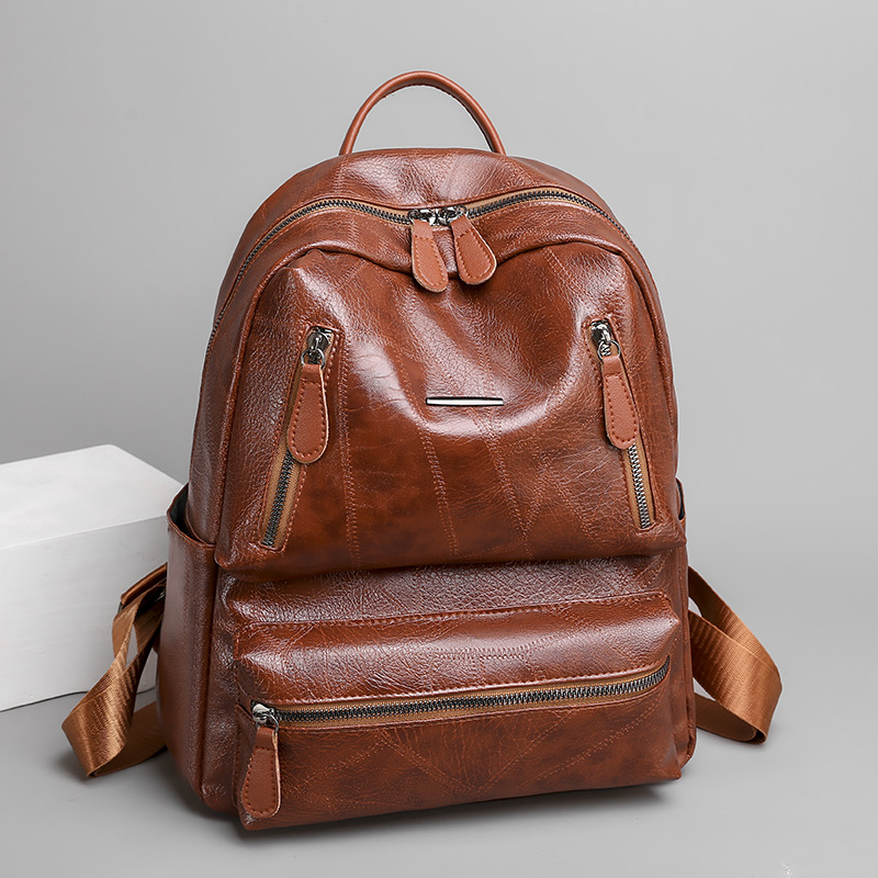 Soft Leather Shoulder Travel Bag
