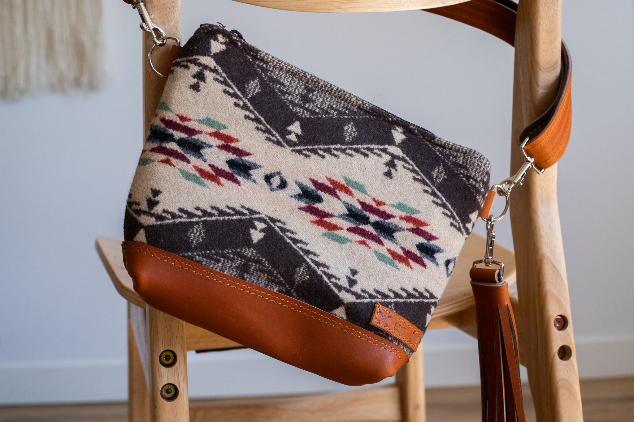 HIP  SLING BAG IN SPIRIT OF THE PEOPLE + COGNAC LEATHER