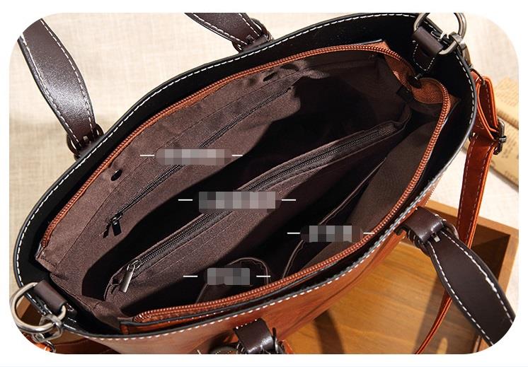 Ladies retro handbag wild large-capacity bucket bag retro single shoulder messenger bag