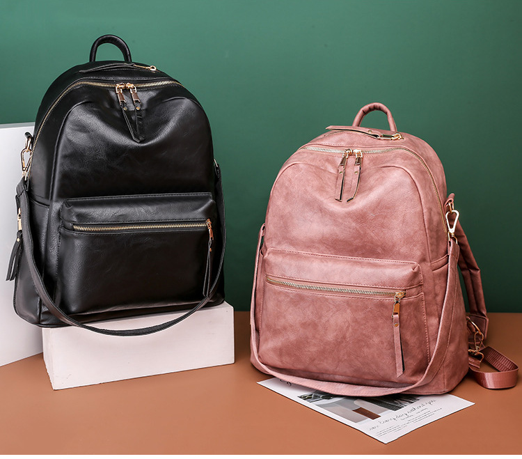 Big Capacity Backpack Purses Shoulder Bag PU Leather Travel bag