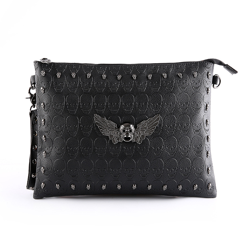 Korean Style Trendy Male Rivet Ghost Clutch Bag