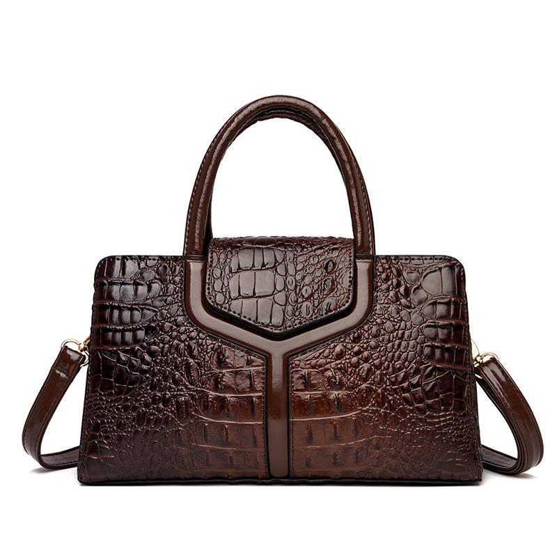 New Retro High Quality Crocodile-Print Ladies Handheld One-Shoulder Tote