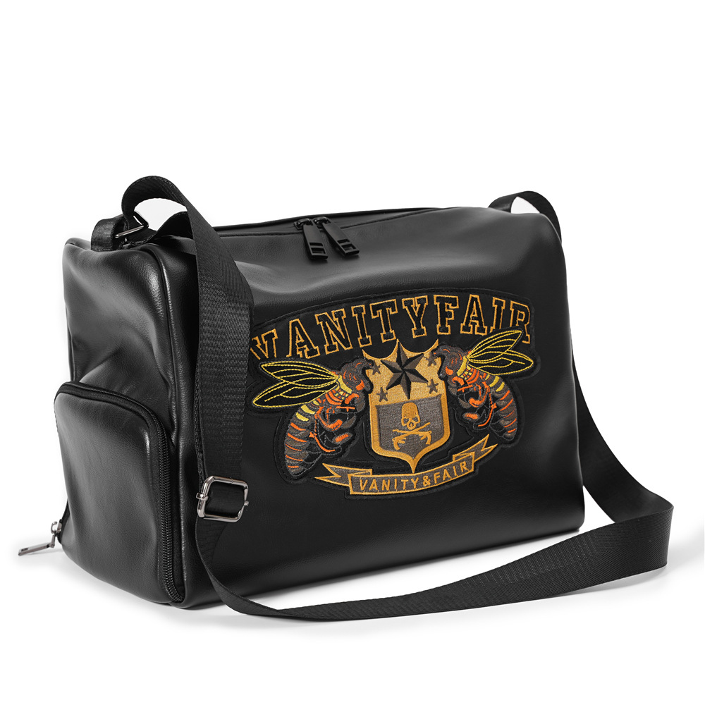 Bee Embroidered Pattern With Shoe Position Dry And Wet Separation Fitness Travel Bag