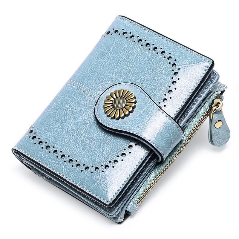 Women Wallet Genuine Leather Bifold Purse
