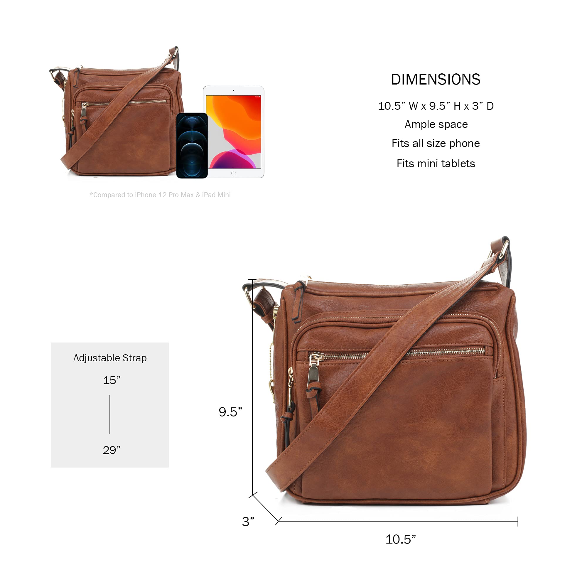 Concealed Crossbody RFID Blocking Lock Firearm Removable Holster-Tan