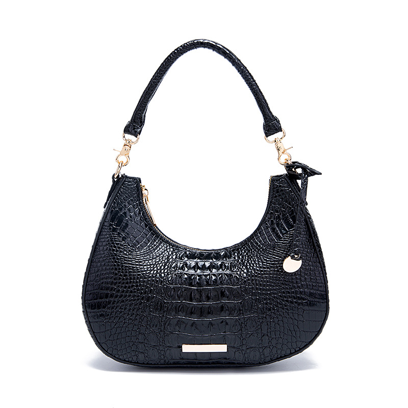 Brahman Bump Crocodile Vintage Handheld Underarm Bag