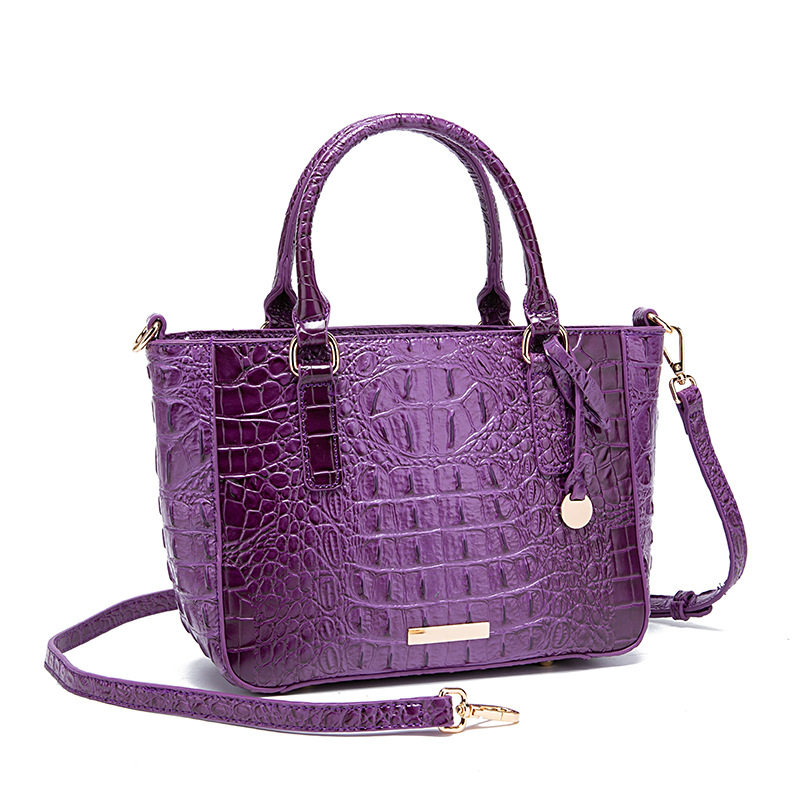 Women's Retro Bag Brahman Crocodile Carry-on Underarm Crossbody Tote Bag