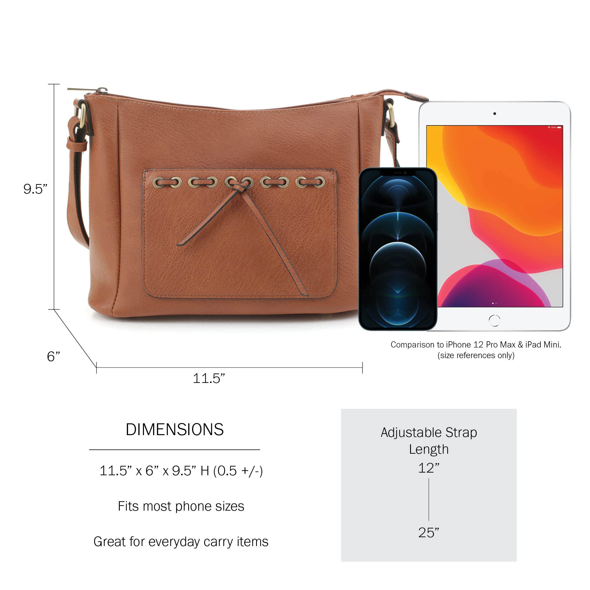 Esther Concealed Carry Crossbody Bag Gunbag Shoulder Purses For Women with Lock and Key-Tan